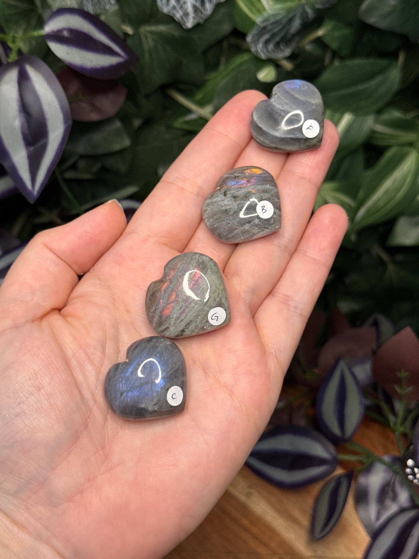 Labradorite hearts