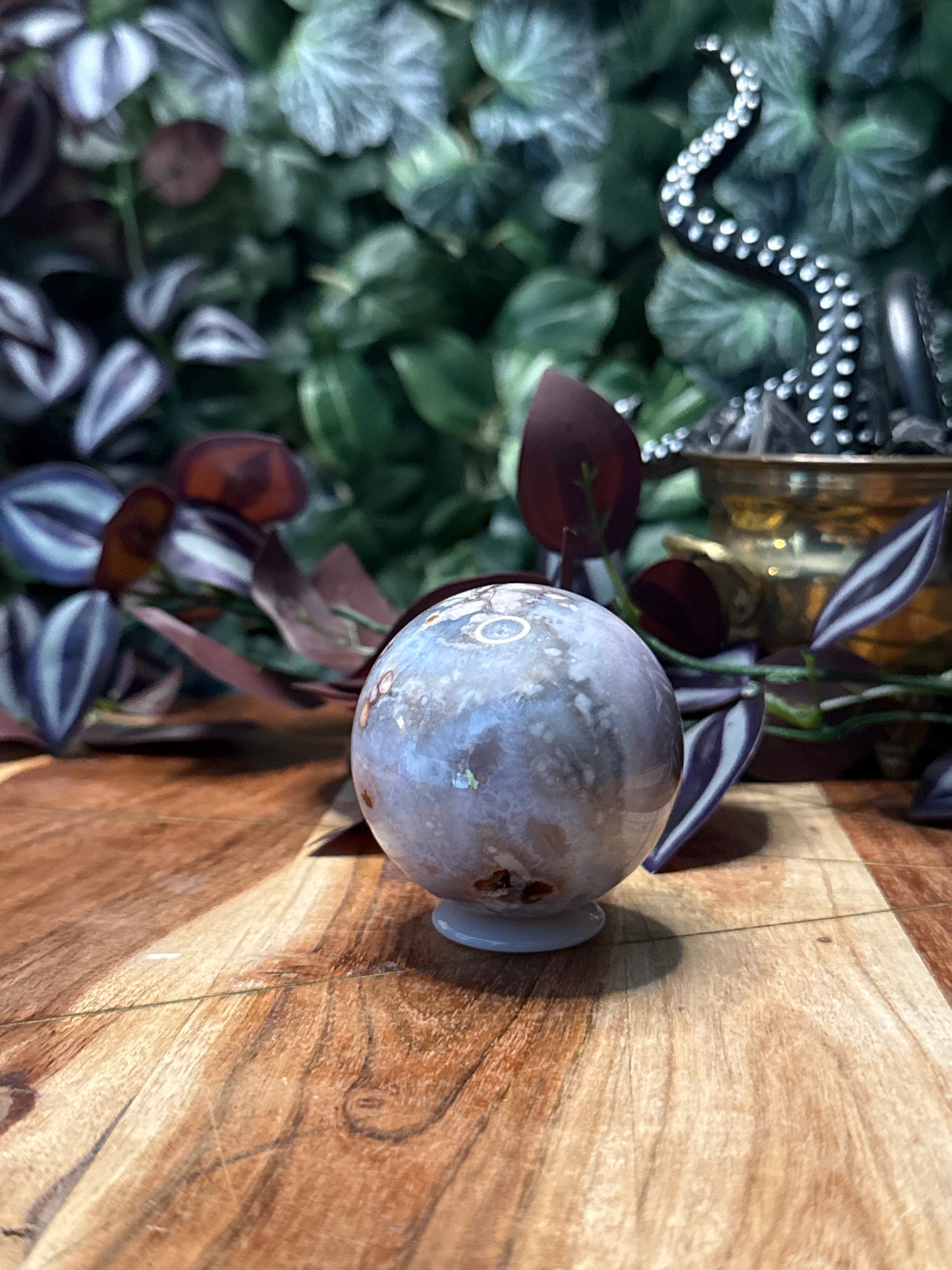 Blue Flower Agate Sphere