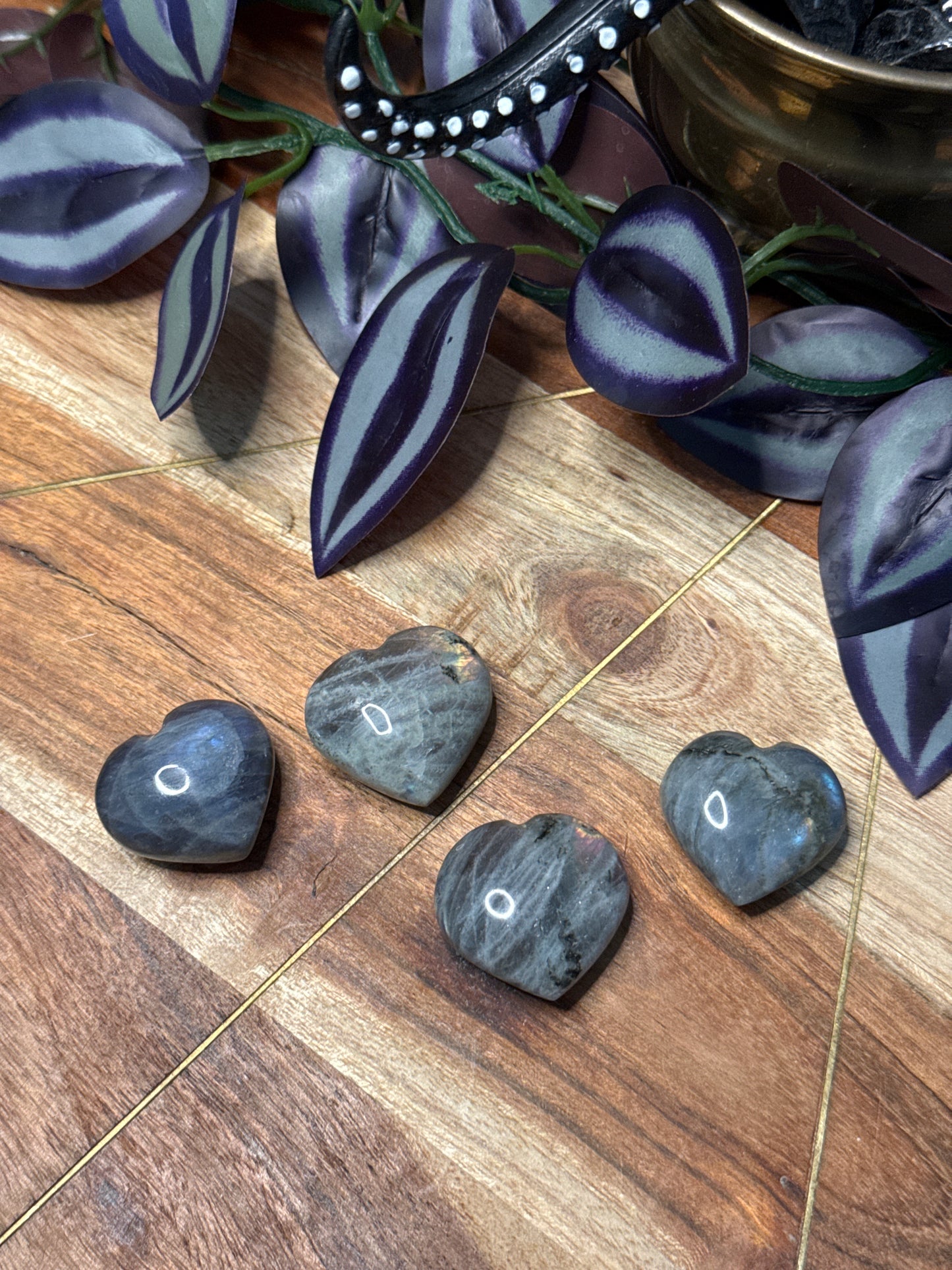 Labradorite hearts