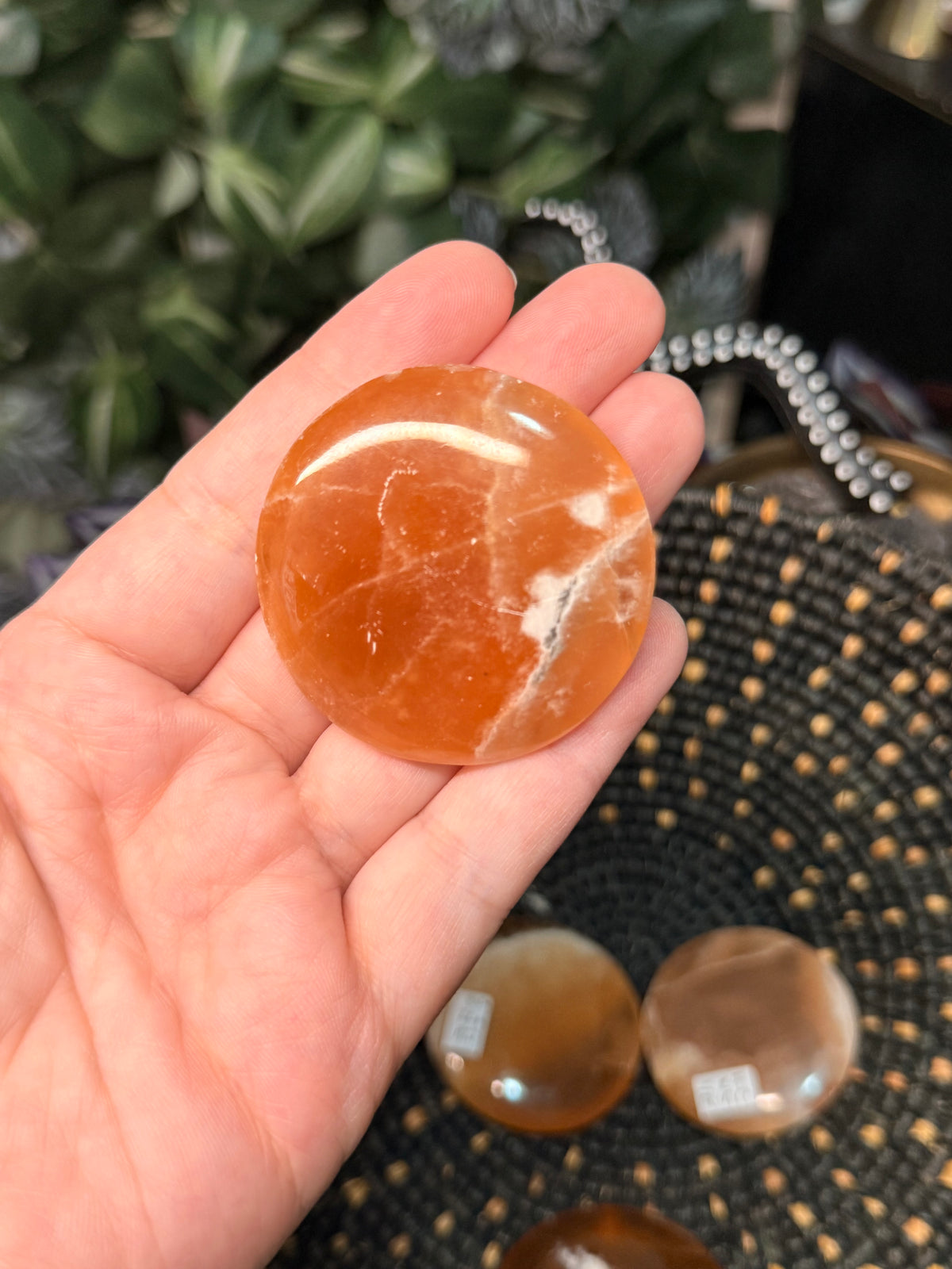Honey calcite cookie palms