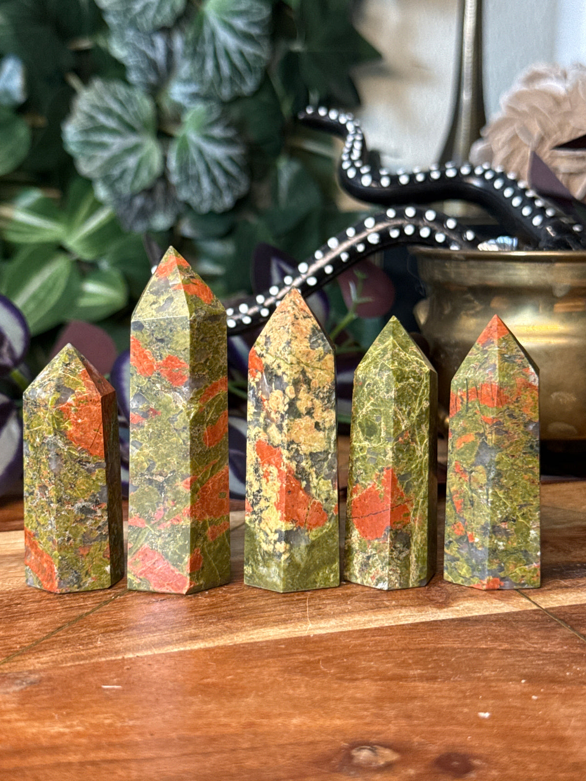 Unakite jasper towers