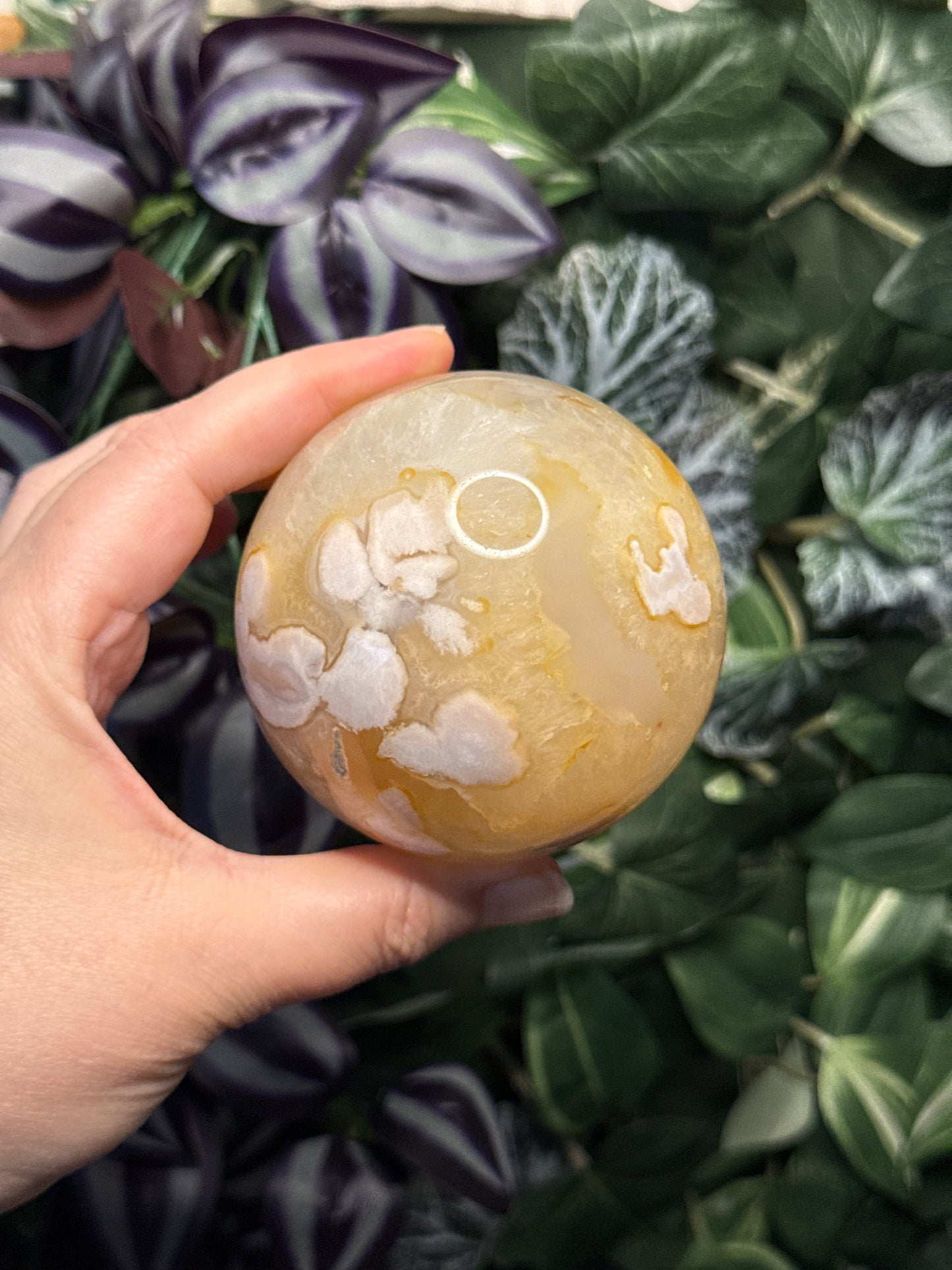 Yellow Flower Agate Sphere