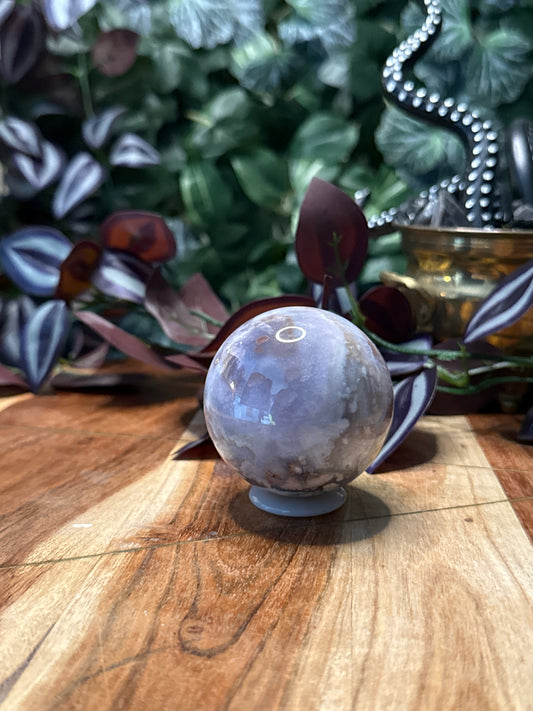 Blue Flower Agate Sphere