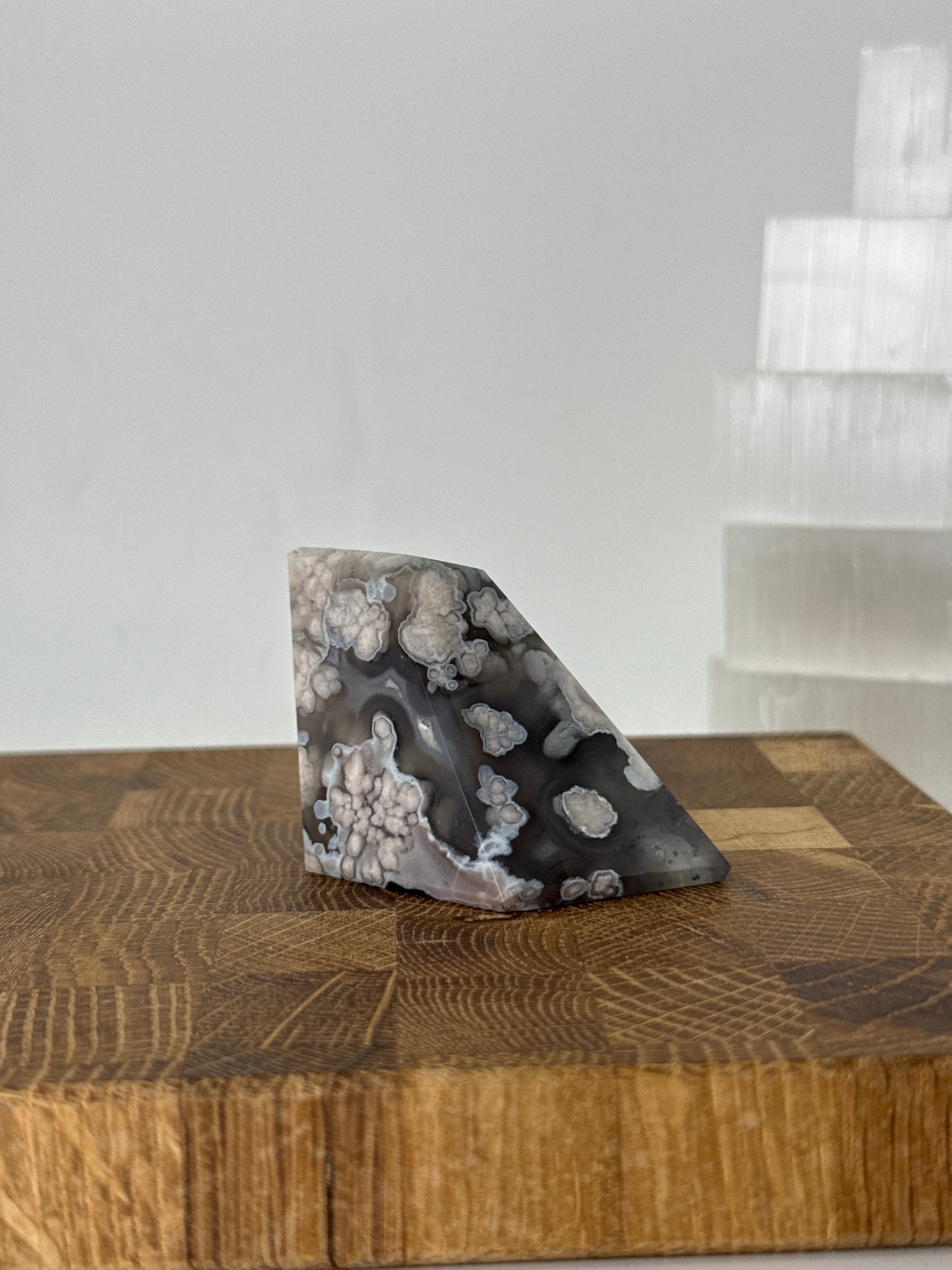 Black Flower Agate Freeforms