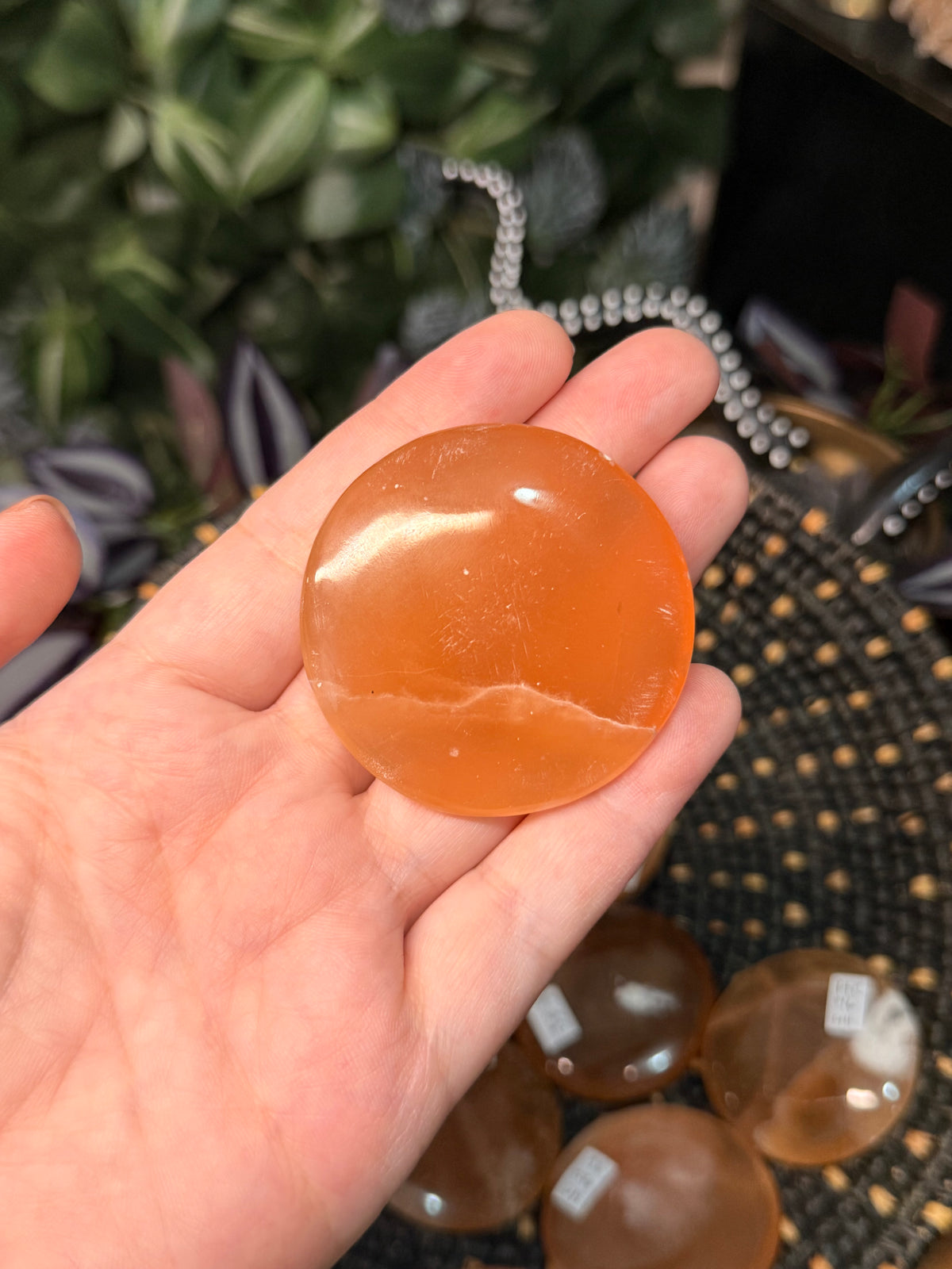 Honey calcite cookie palms