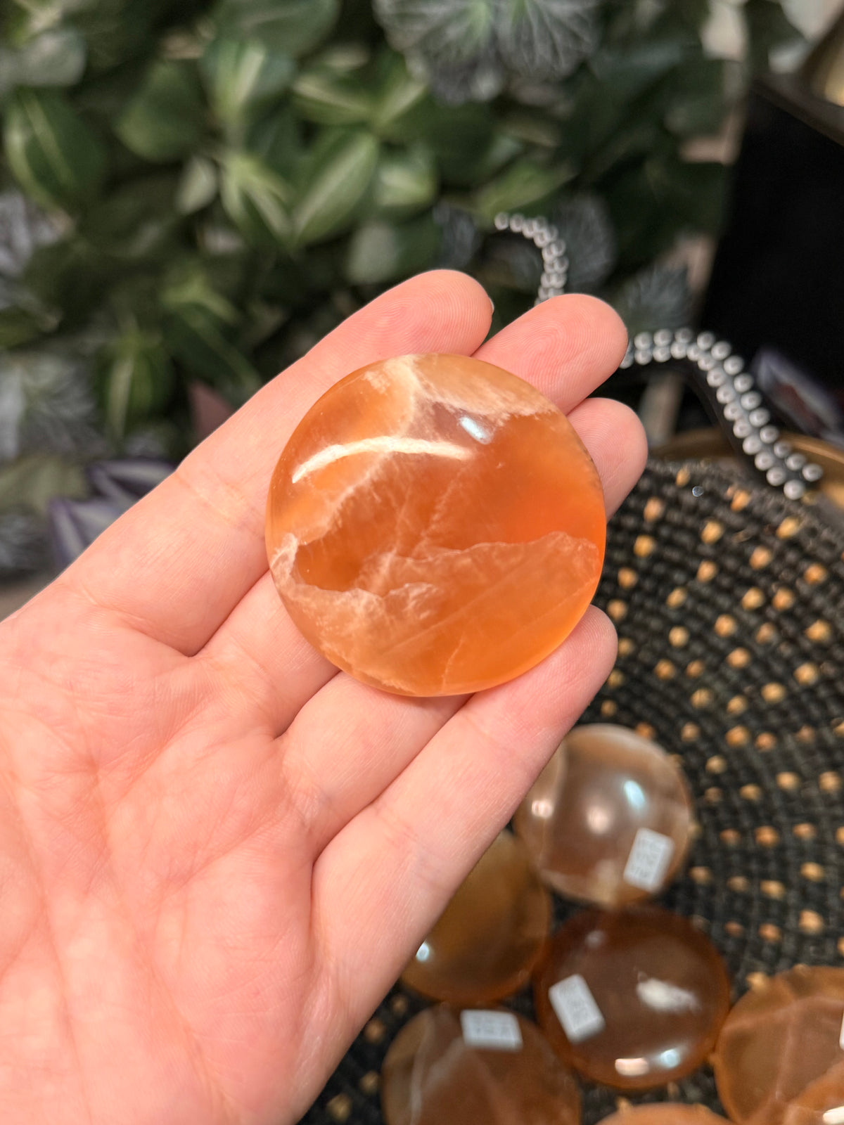 Honey calcite cookie palms