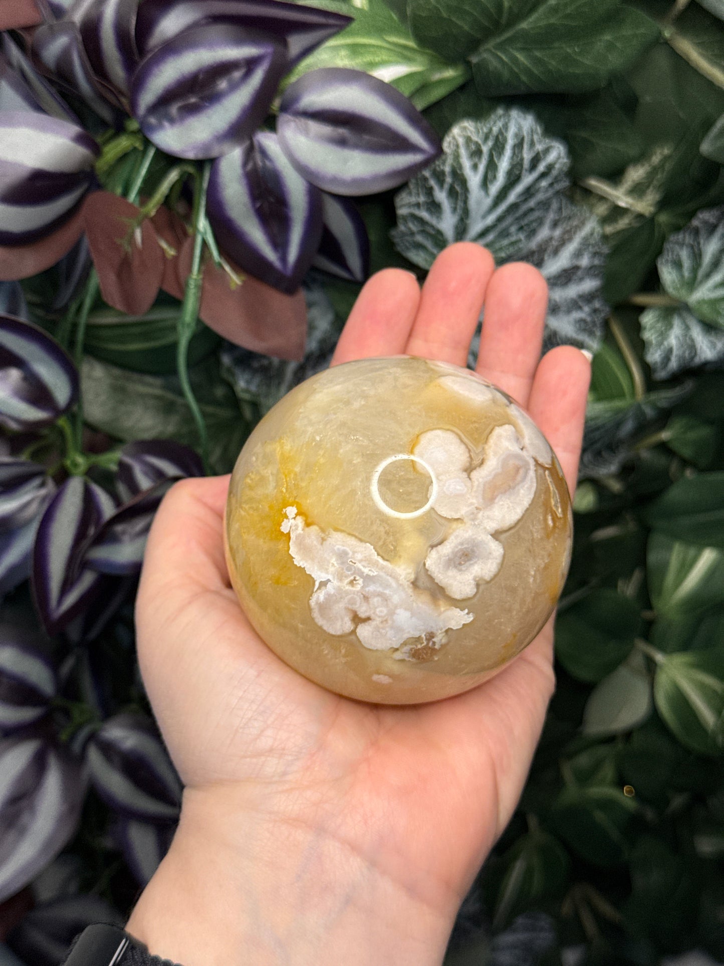 Yellow Flower Agate Sphere