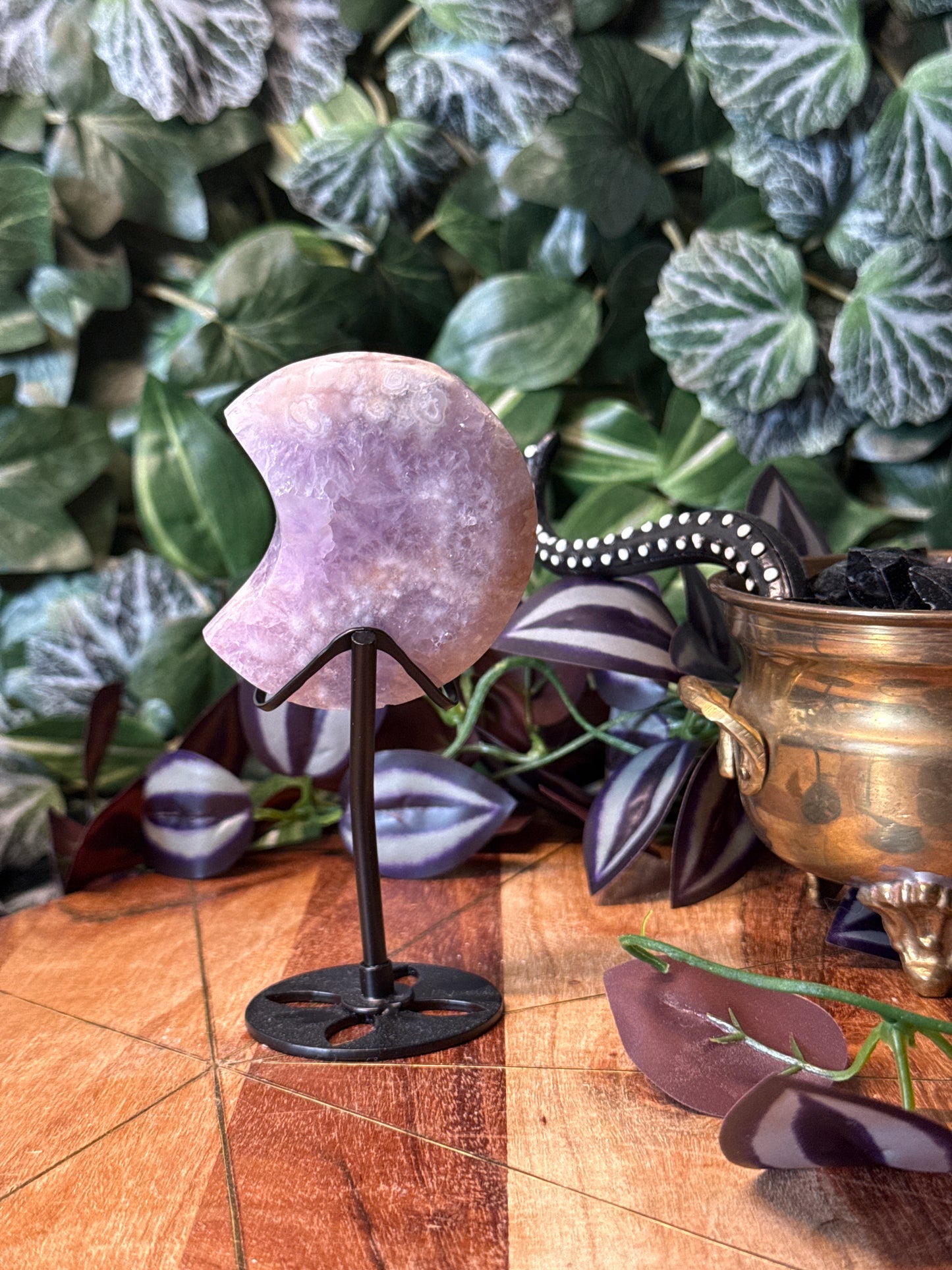 Amethyst x flower agate moon