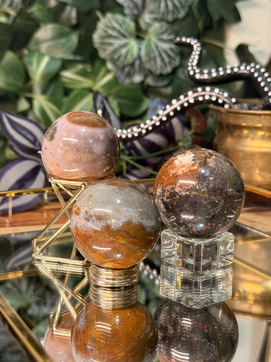 Starry Sky Agate spheres