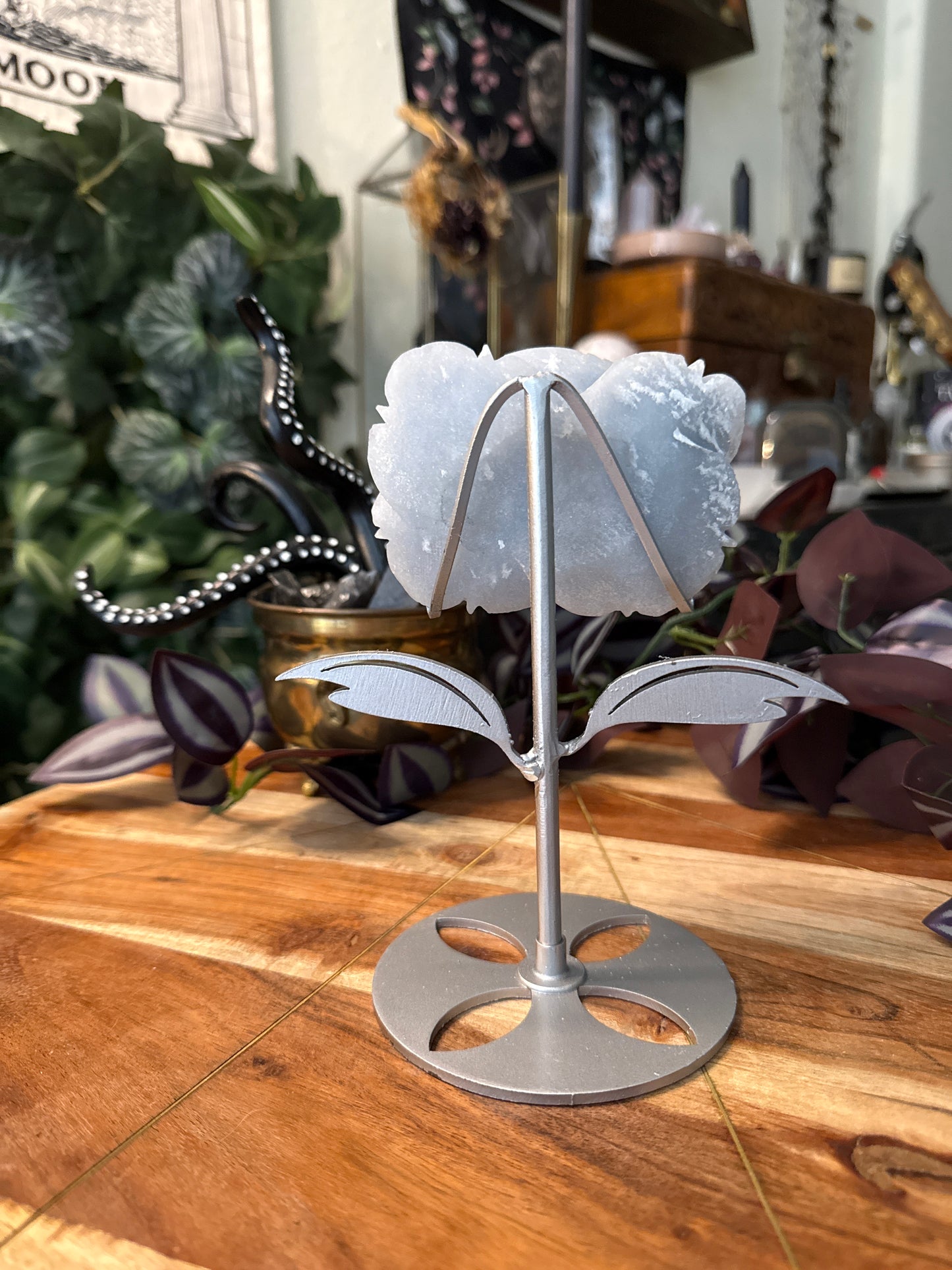Angelite Flower on Stand