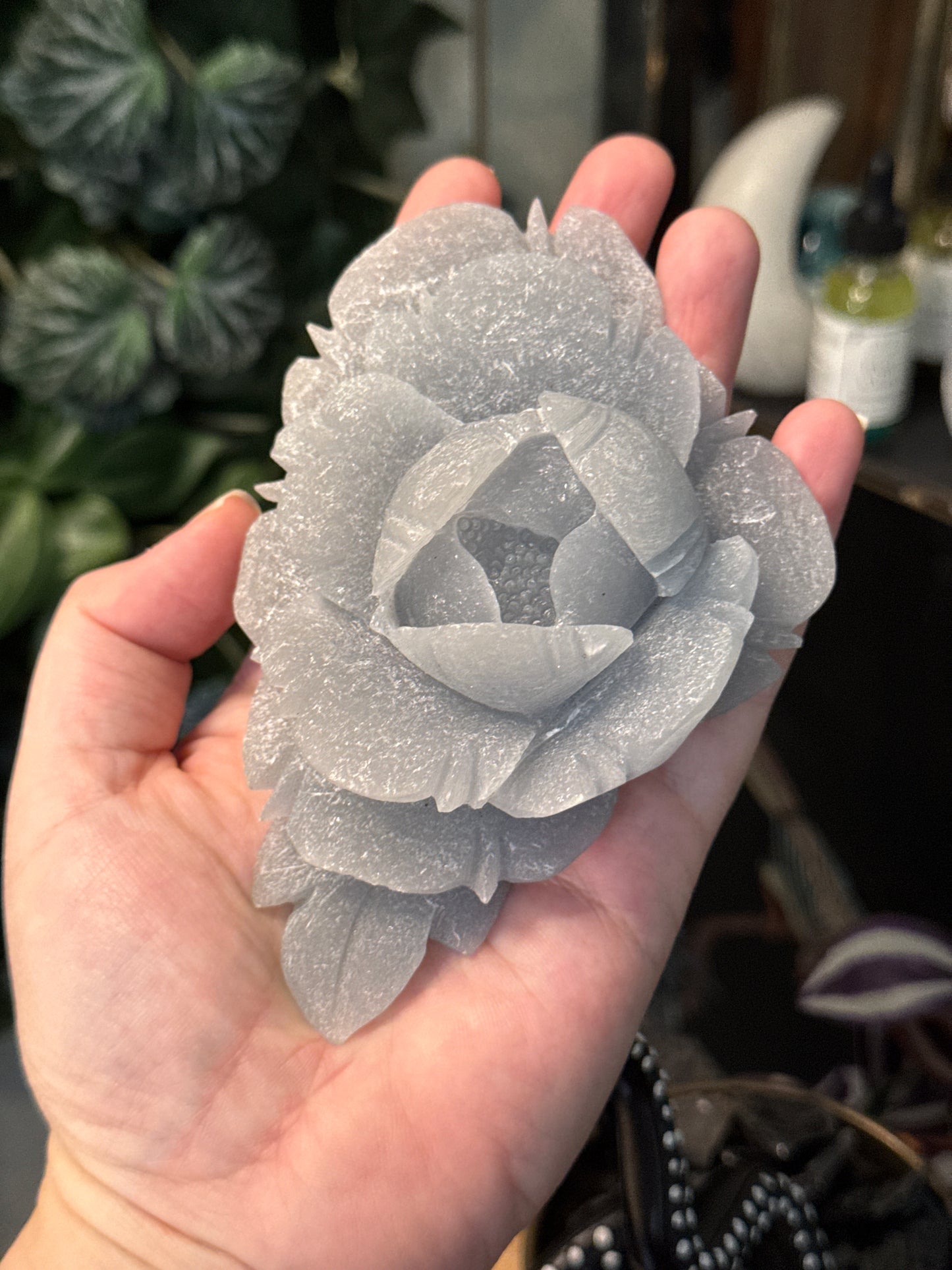 Angelite Flower on Stand