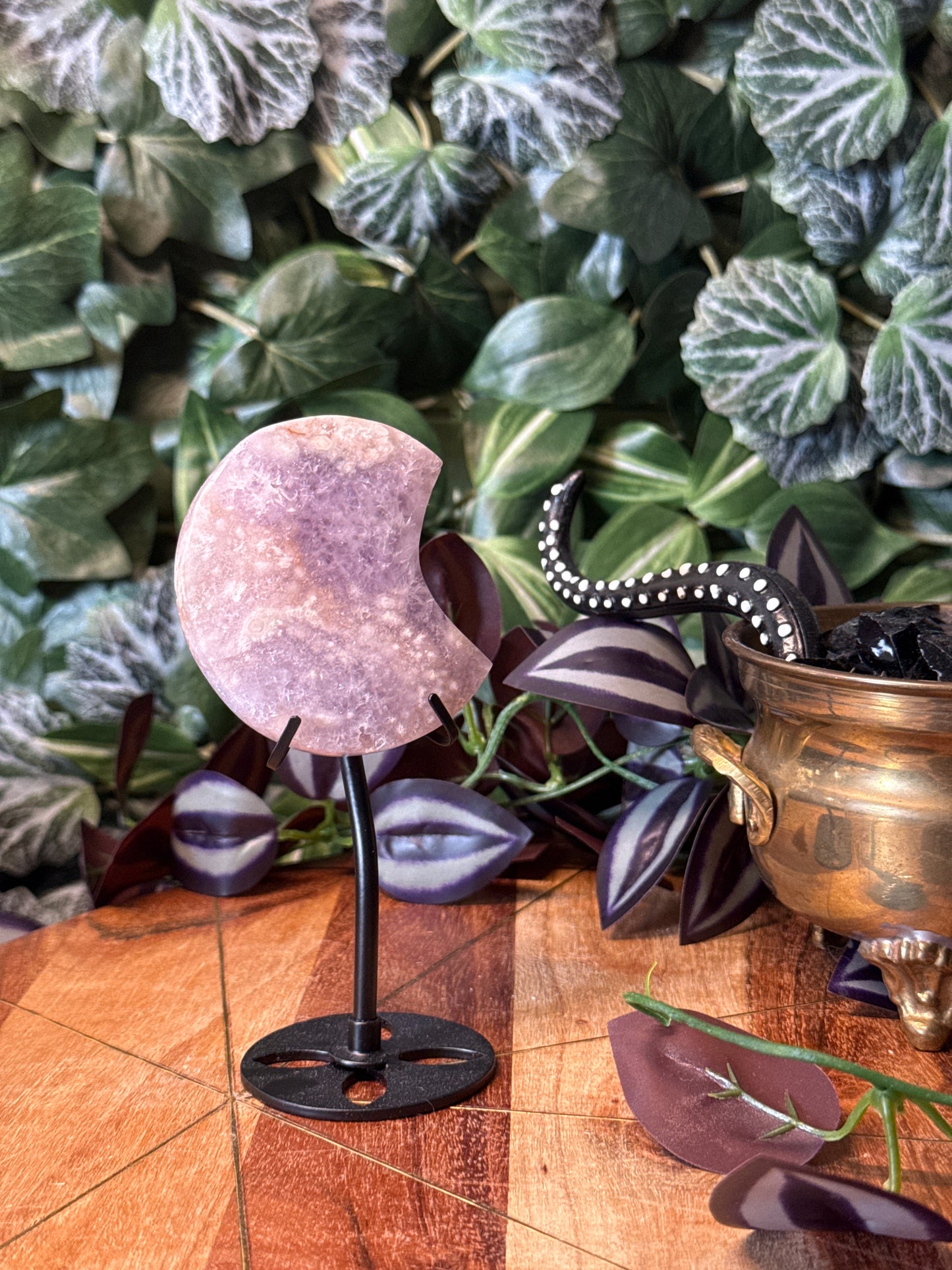 Amethyst x flower agate moon
