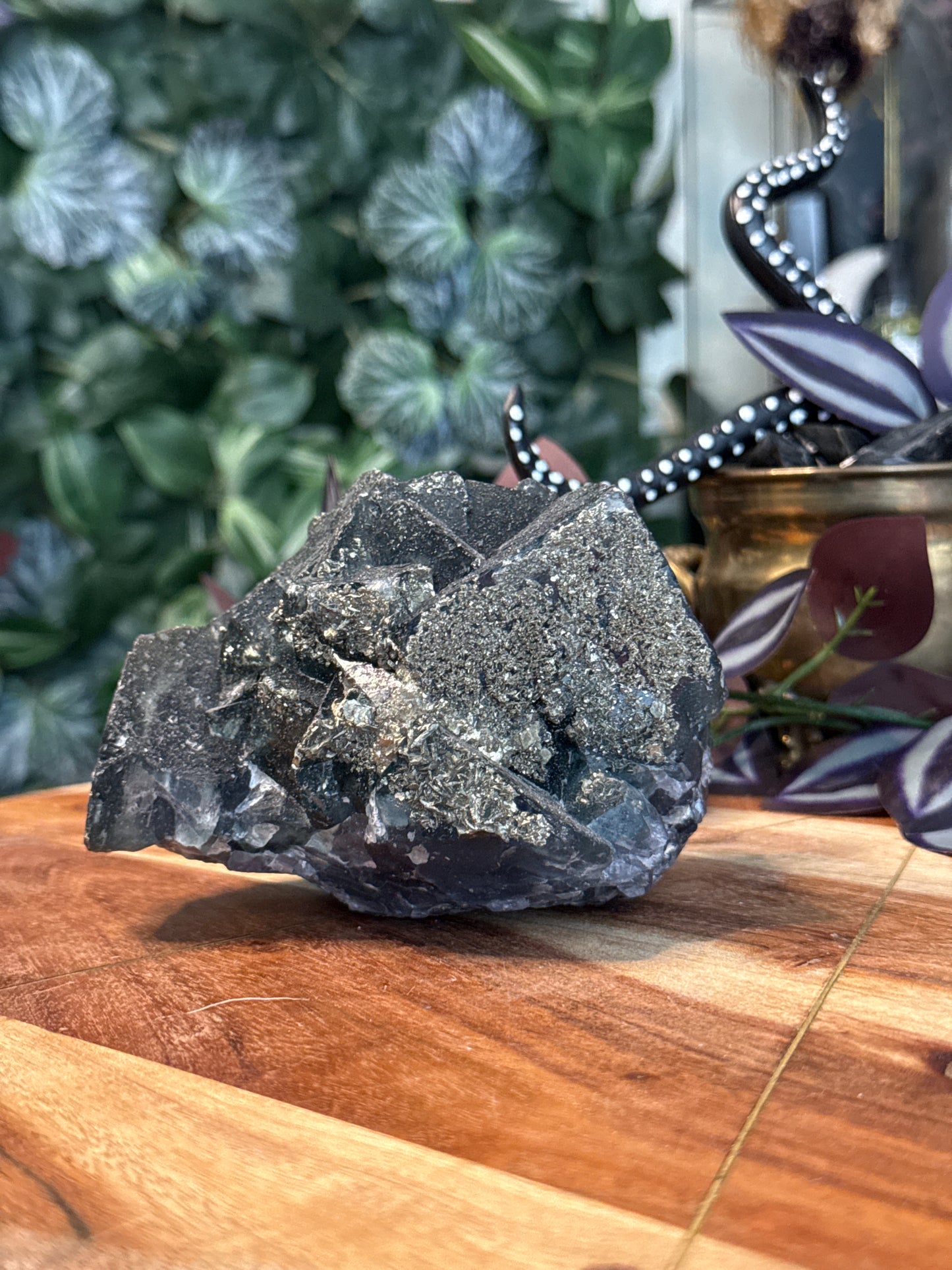 Daylight Fluorescent Fluorite with Pyrite