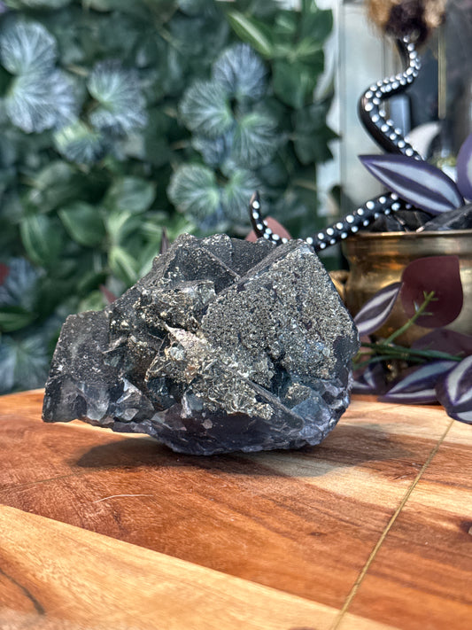 Daylight Fluorescent Fluorite with Pyrite
