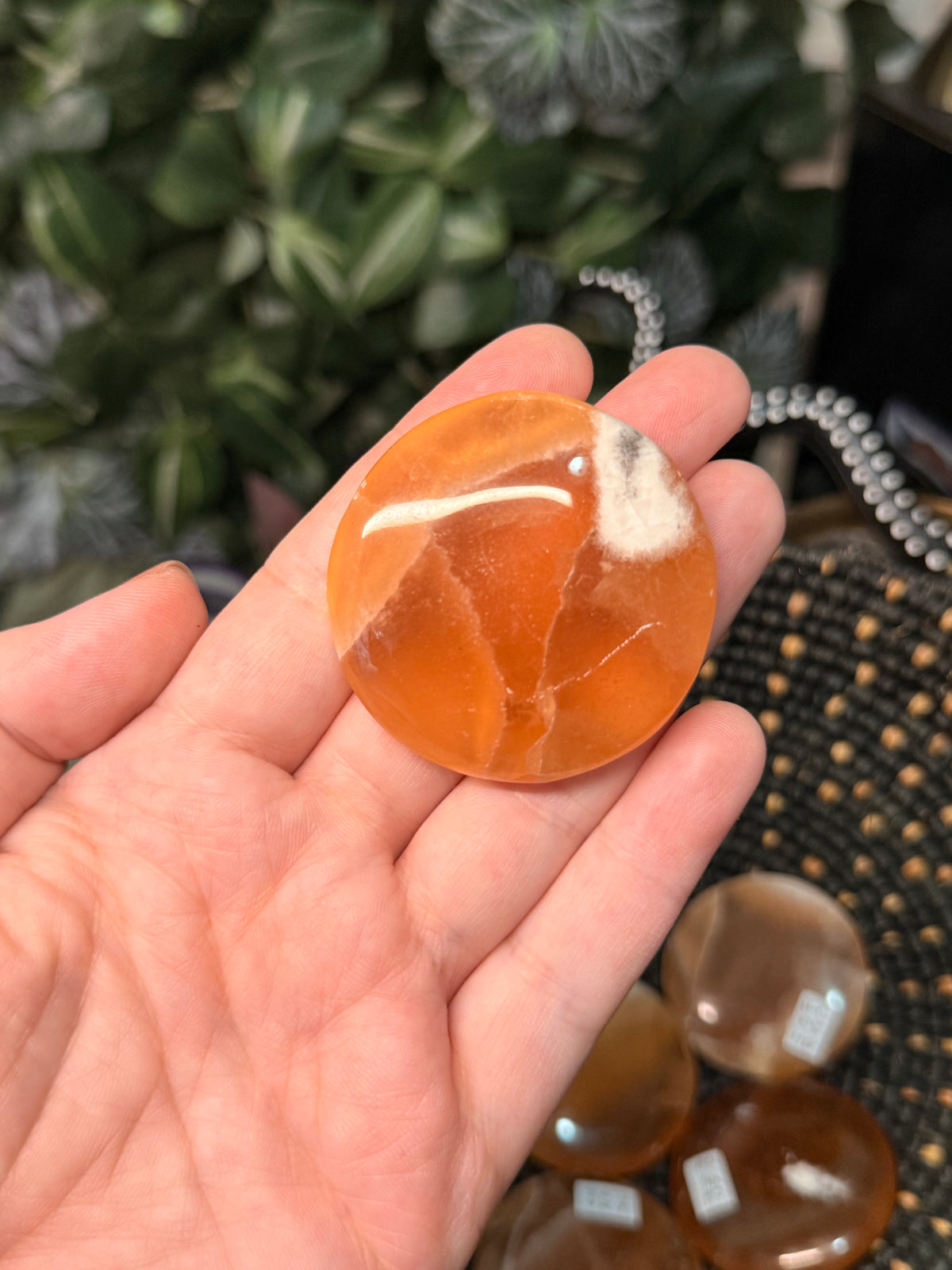 Honey calcite cookie palms