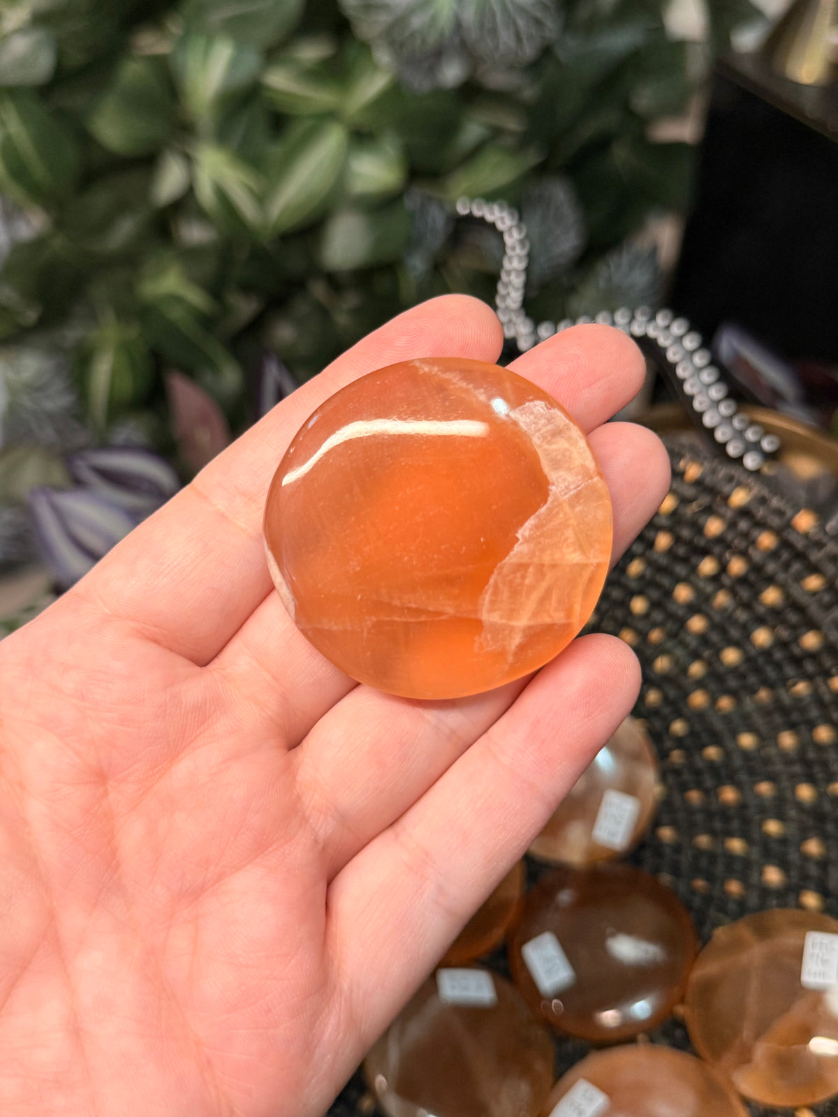 Honey calcite cookie palms