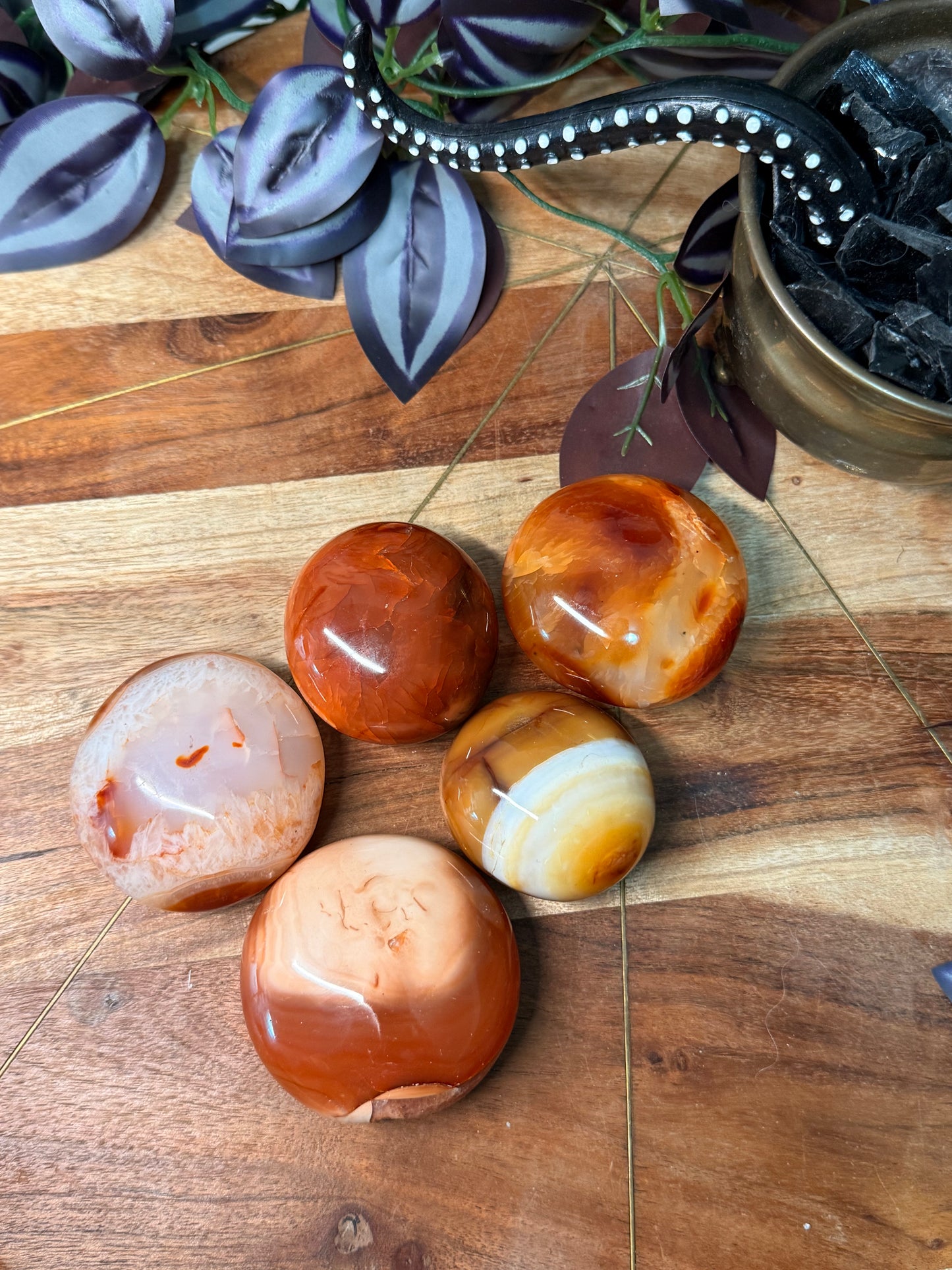 Carnelian palm stones