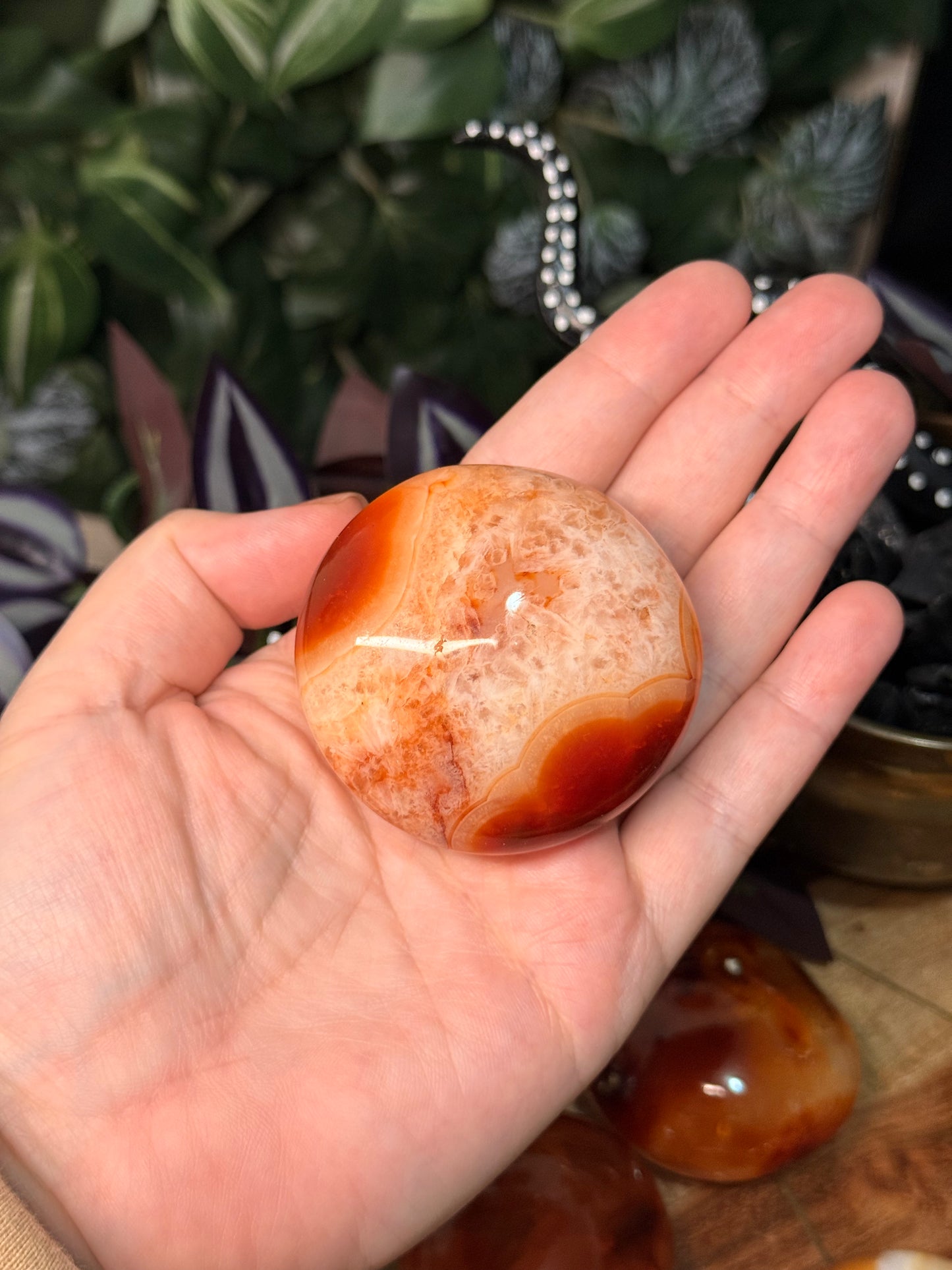 Carnelian palm stones