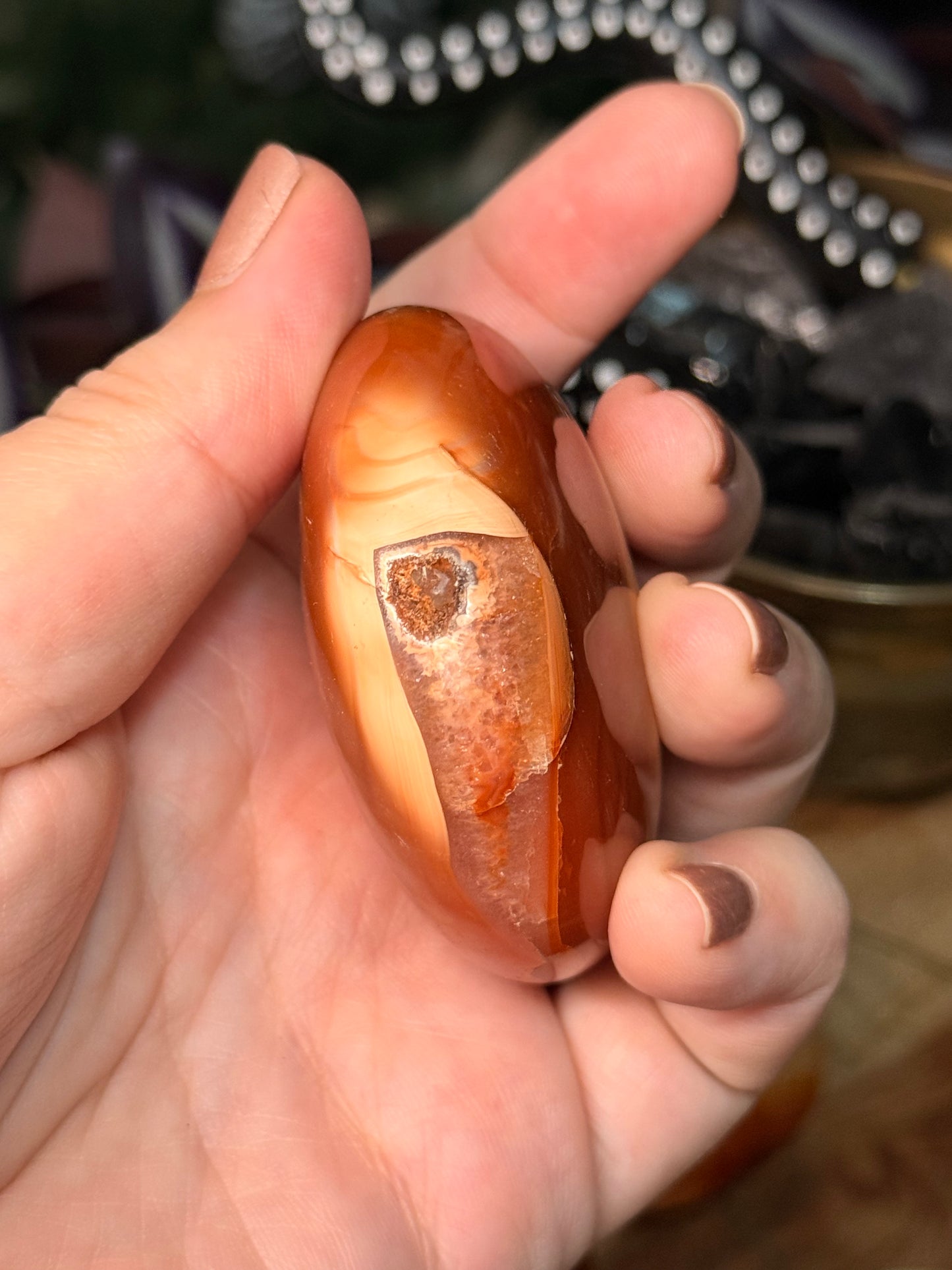 Carnelian palm stones