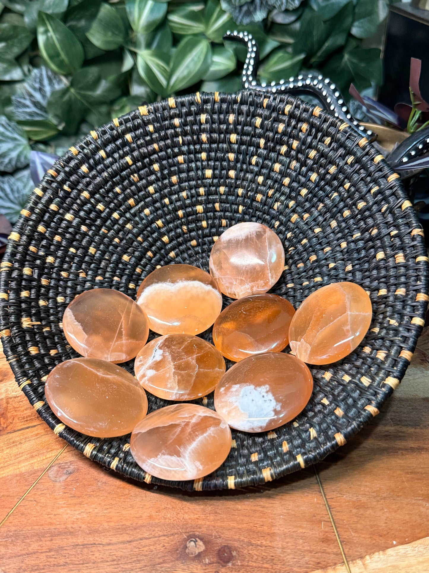 Honey calcite cookie palms