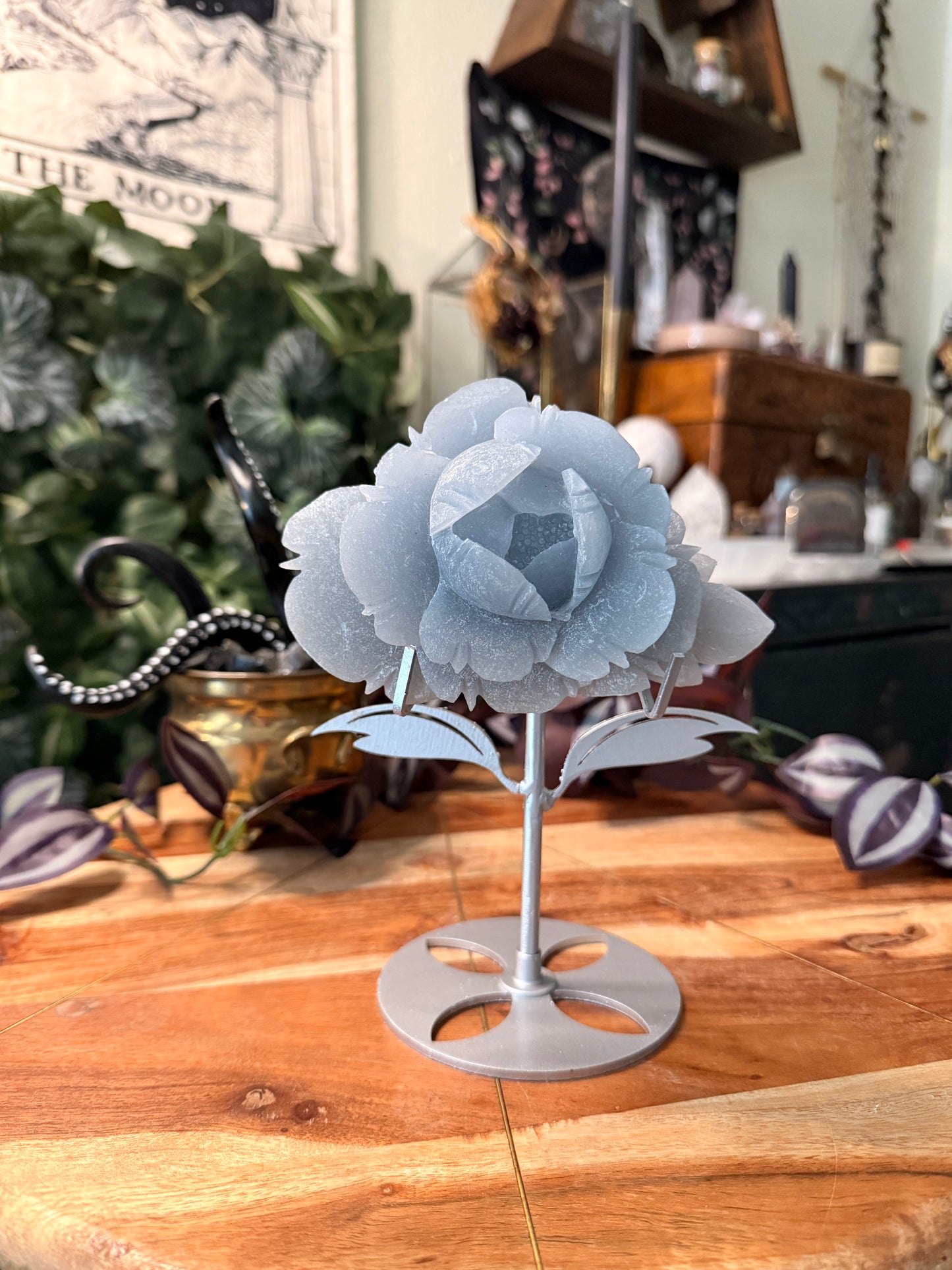Angelite Flower on Stand