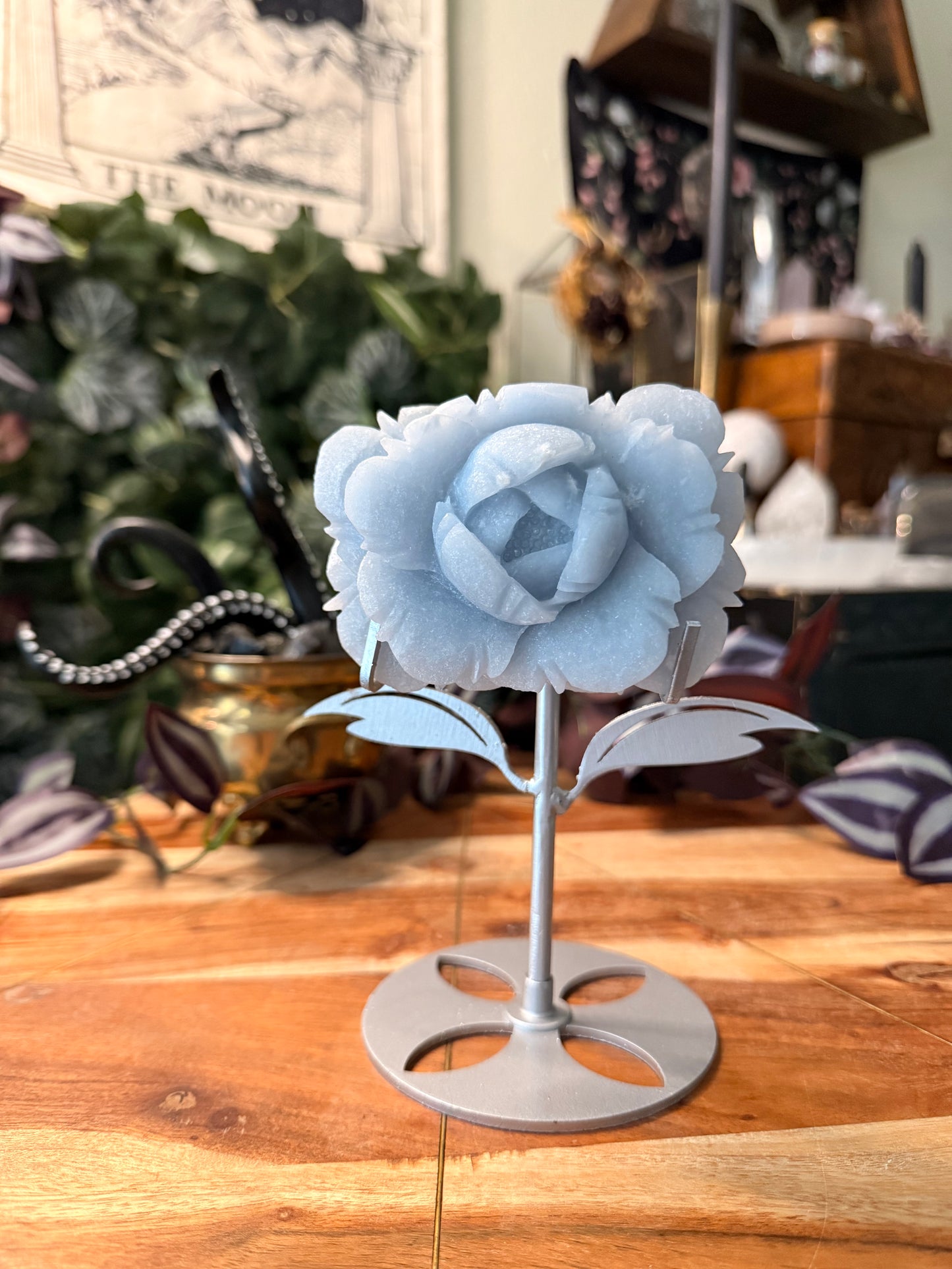 Angelite Flower on Stand